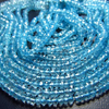 5 strand x 14 INCHES AAA HIGH QUALITY - NICE CLEAN - SKY - BLUE TOPAZ - MICRO FECETED RONDELL BEADS SIZE 3.5 4 MM GREAT QUALITY